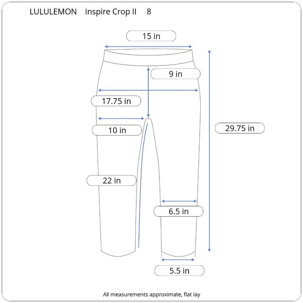 LULULEMON Inspire Crop II Pigment Wave Multi Sz 8 - Picture 12 of 13